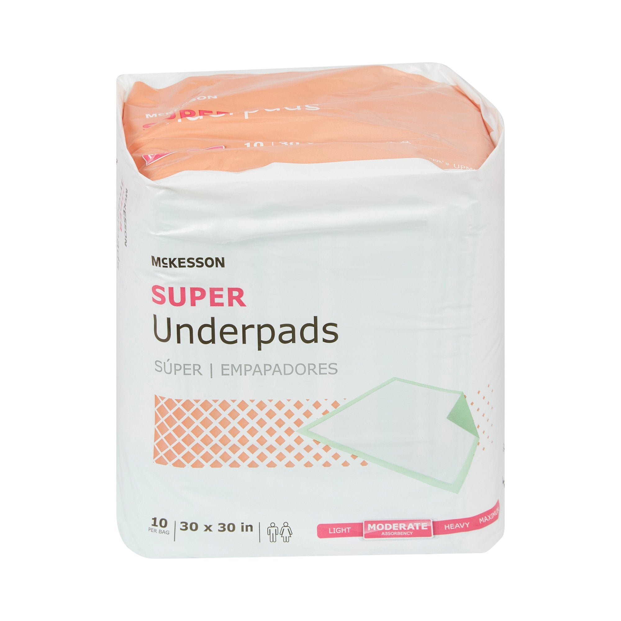 Disposable Underpad McKesson Super 30 X 30 Inch Fluff / Polymer Moderate Absorbency | 15BG/Case