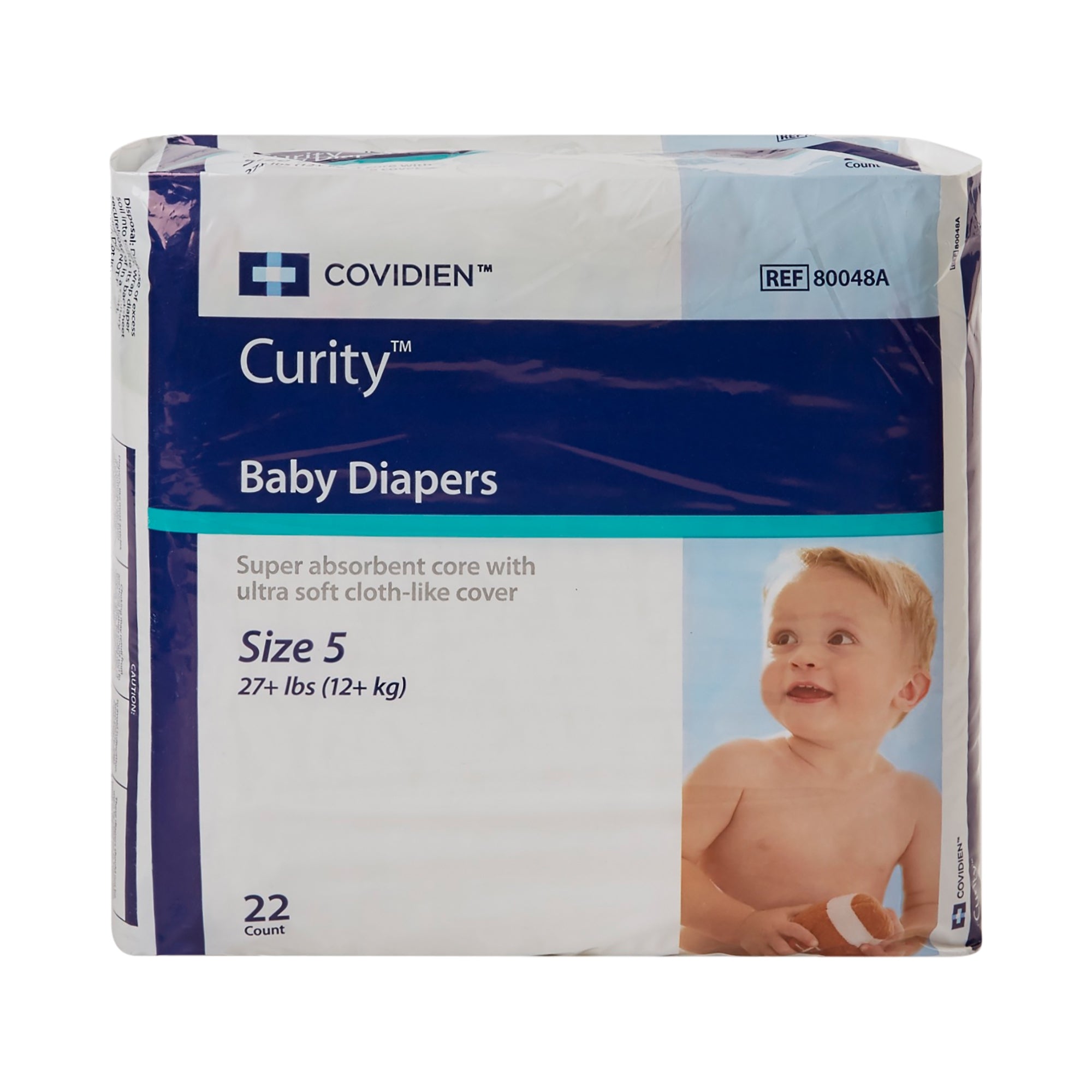 unisex baby diaper curity size 5 disposable heavy absorbency packaging type case