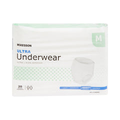 Unisex Adult Absorbent Underwear McKesson Ultra Pull On with Tear Away Seams Medium Disposable Heavy Absorbency | 4BG/Case