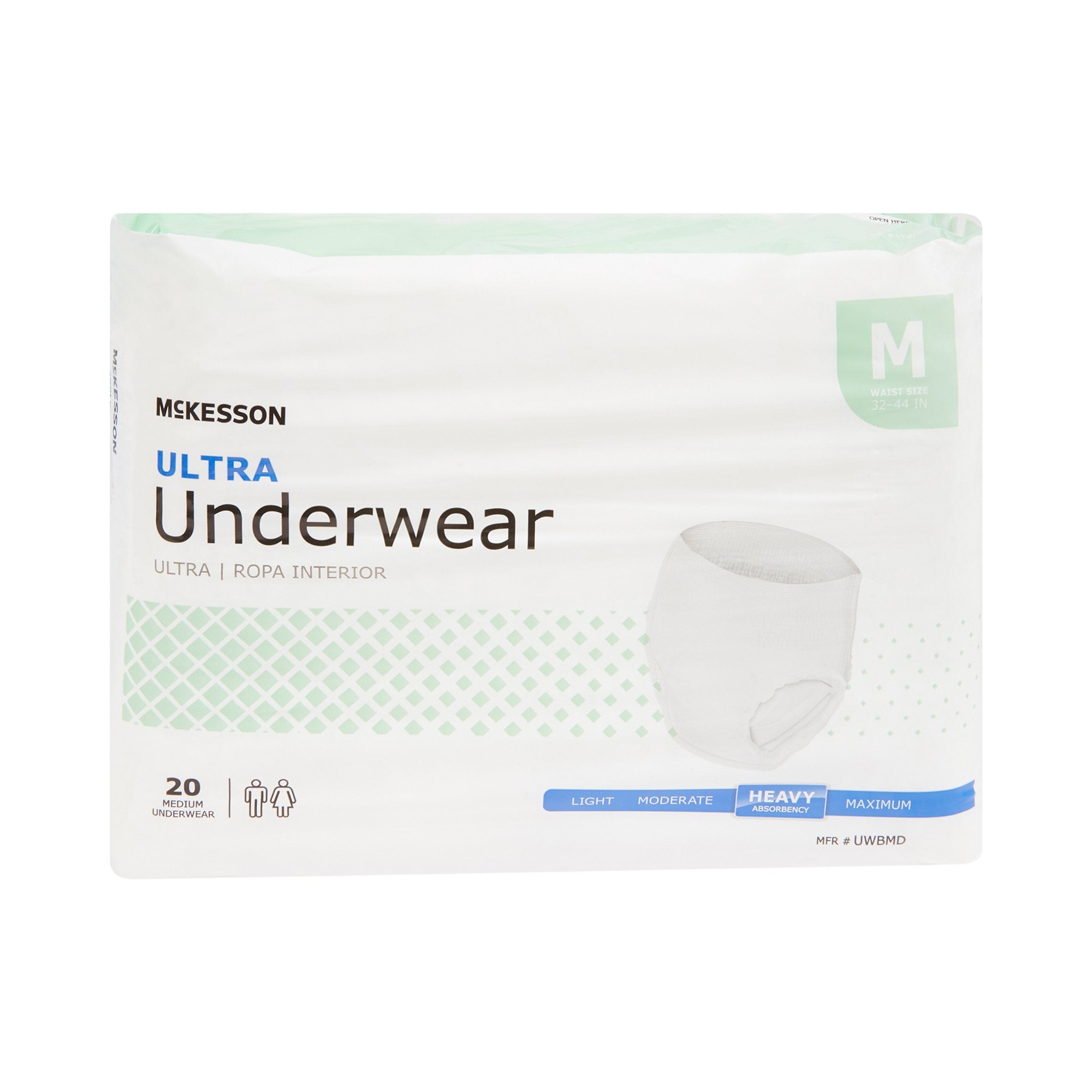 Unisex Adult Absorbent Underwear McKesson Ultra Pull On with Tear Away Seams Medium Disposable Heavy Absorbency | 4BG/Case
