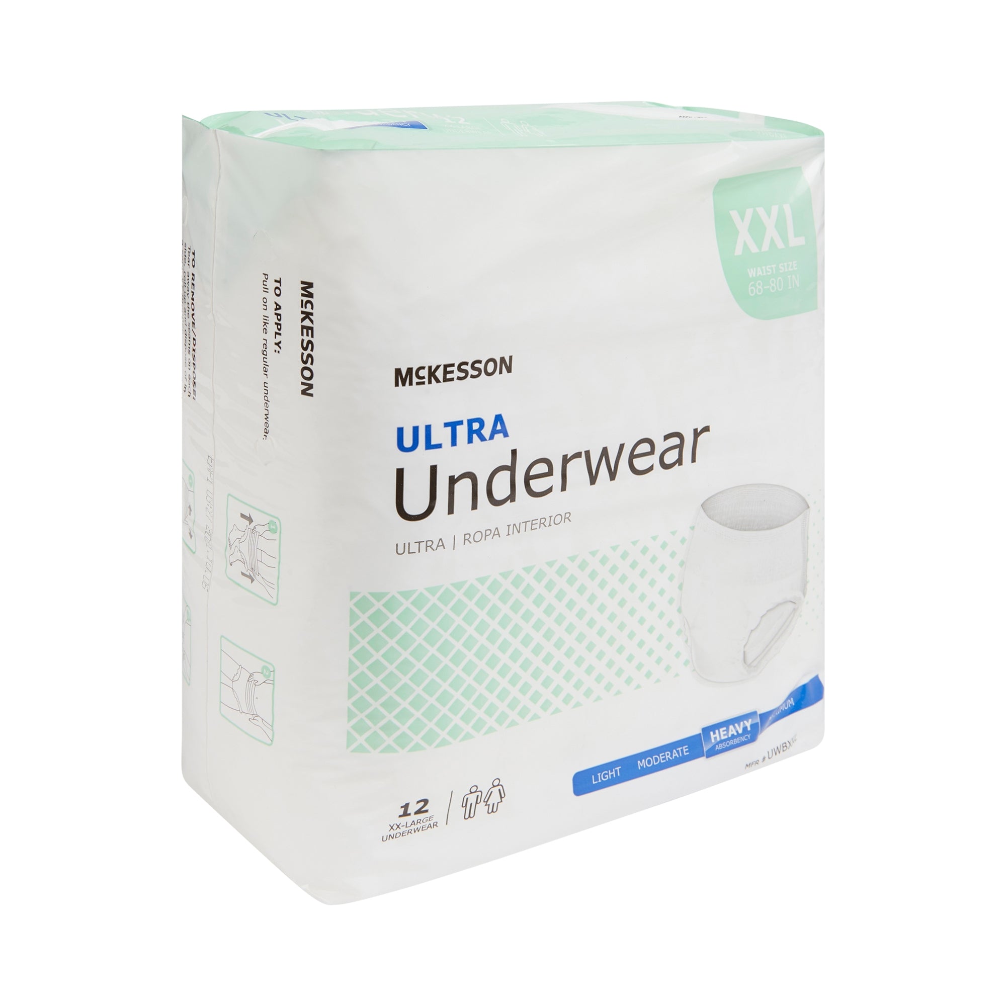 Unisex Adult Absorbent Underwear McKesson Ultra Pull On with Tear Away Seams 2X-Large Disposable Heavy Absorbency | 4BG/Case
