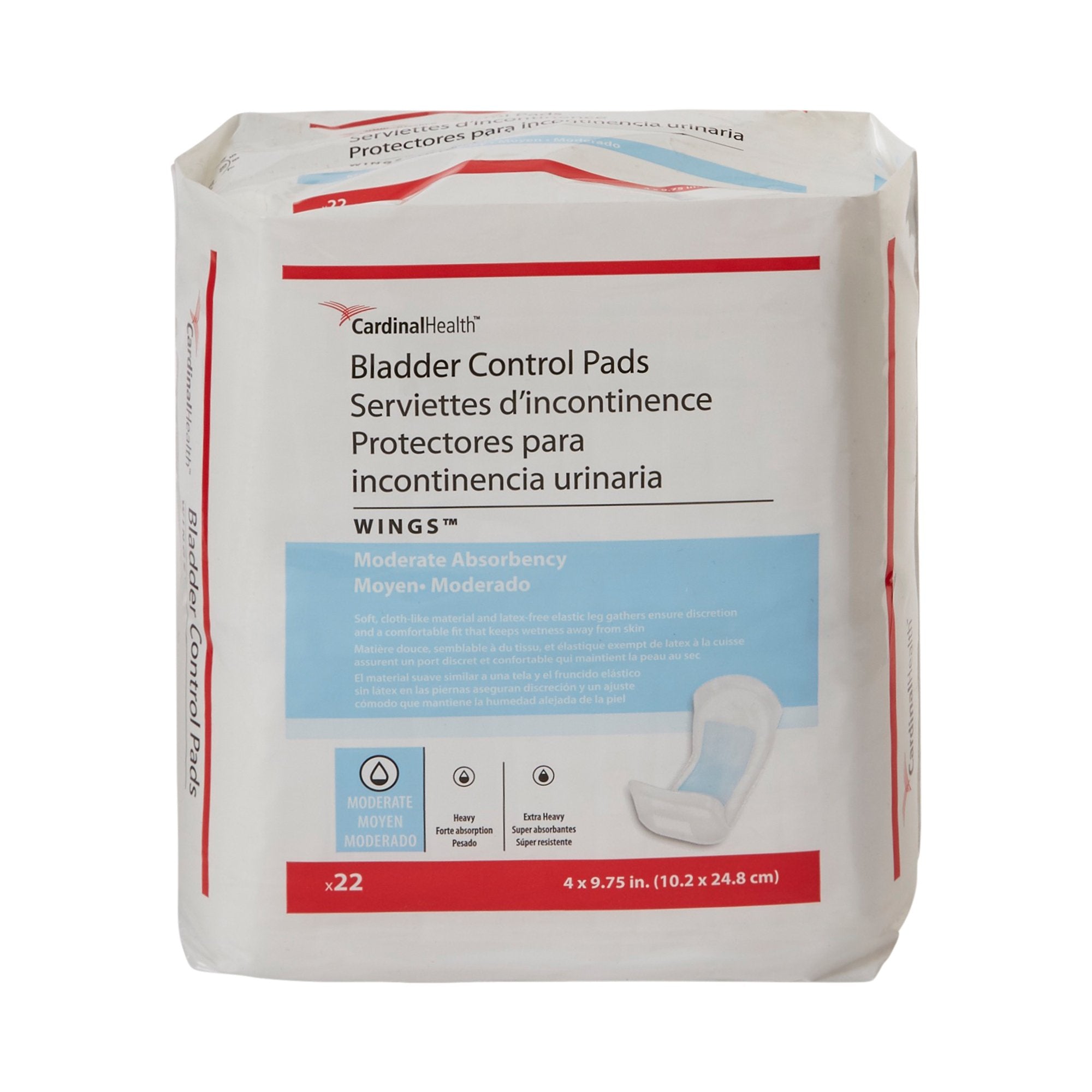 Almohadilla de control de vejiga Sure Care, 4 x 9-3/4 pulgadas, absorción moderada, núcleo de polímero, talla única, tipo de empaque: estuche