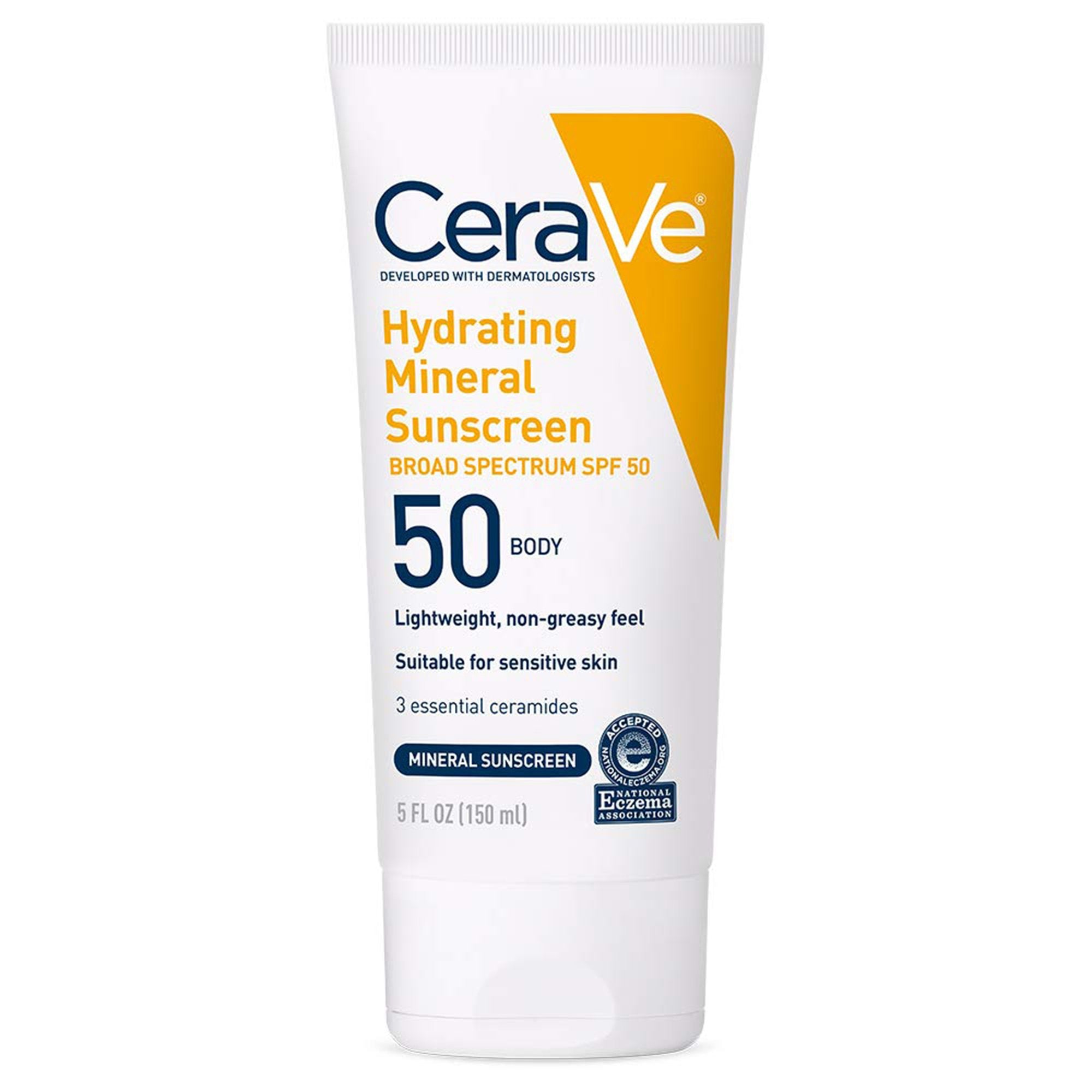 Sunscreen CeraVe Hydrating Mineral Sunscreen SPF 50 Lotion 5 oz. Tube