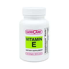 Vitamin Supplement Geri-Care Vitamin E 400 IU Strength Softgel 100 per Bottle | 12/Case)