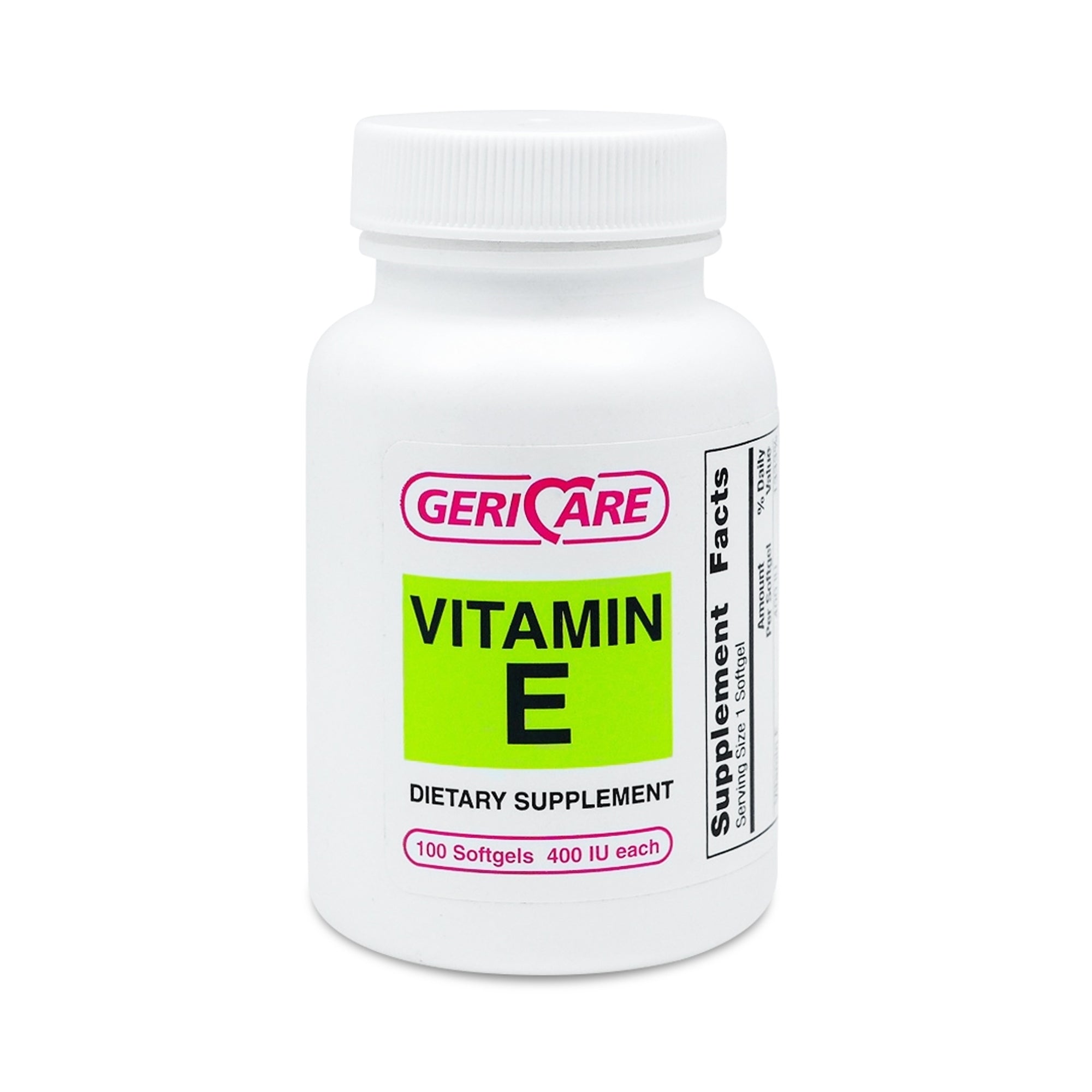Vitamin Supplement Geri-Care Vitamin E 400 IU Strength Softgel 100 per Bottle | 12/Case)