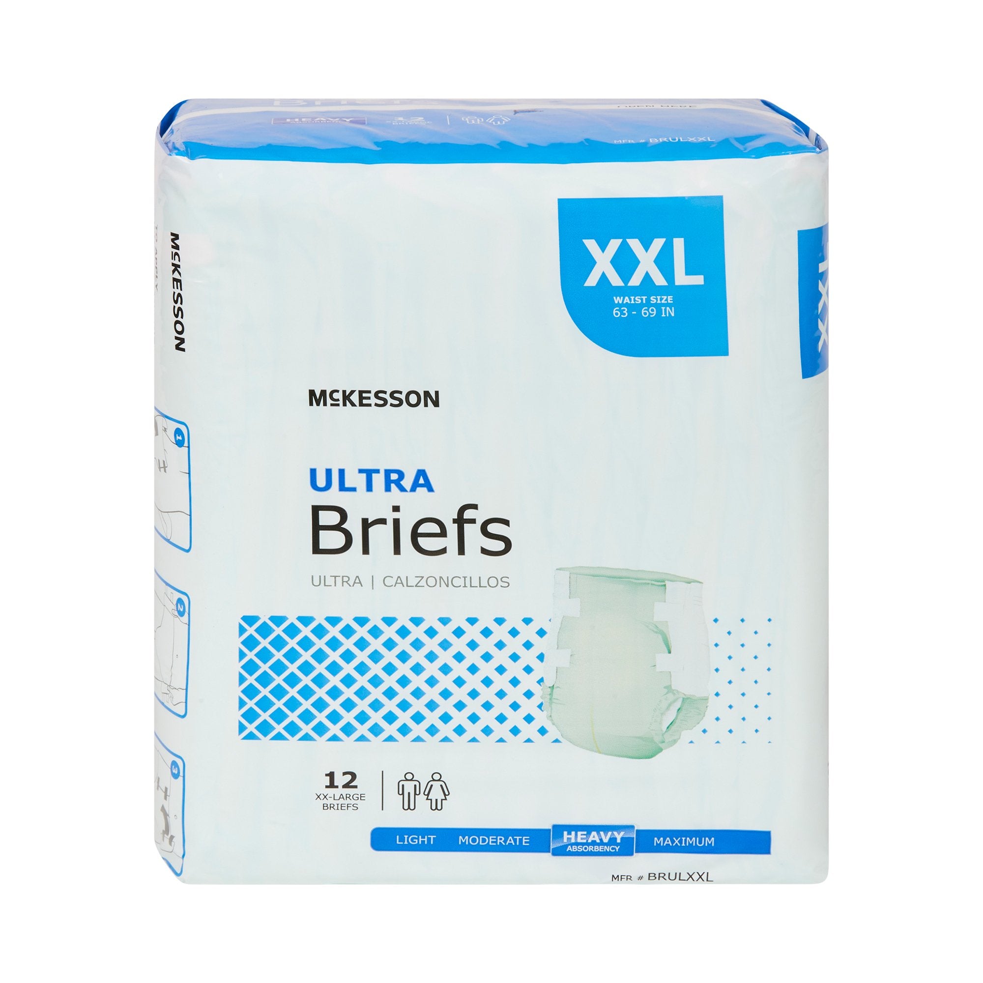 Unisex Adult Incontinence Brief McKesson Ultra 2X-Large Disposable Heavy Absorbency, Packaging Type- Case