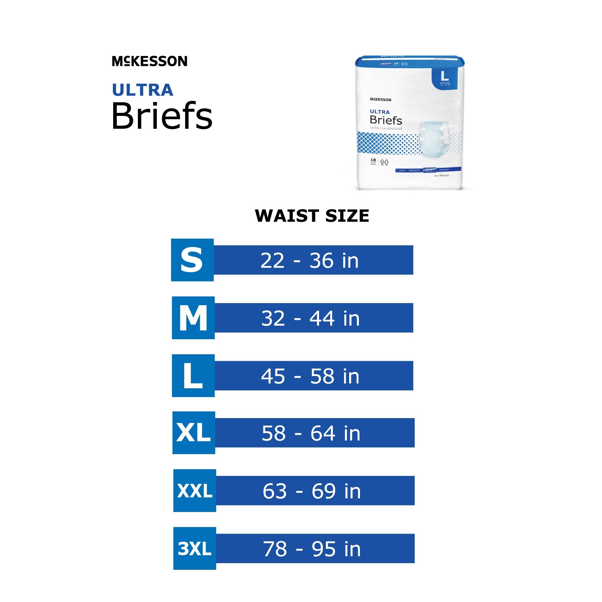 Unisex Adult Incontinence Brief McKesson Ultra 2X-Large Disposable Heavy Absorbency, Packaging Type- Case