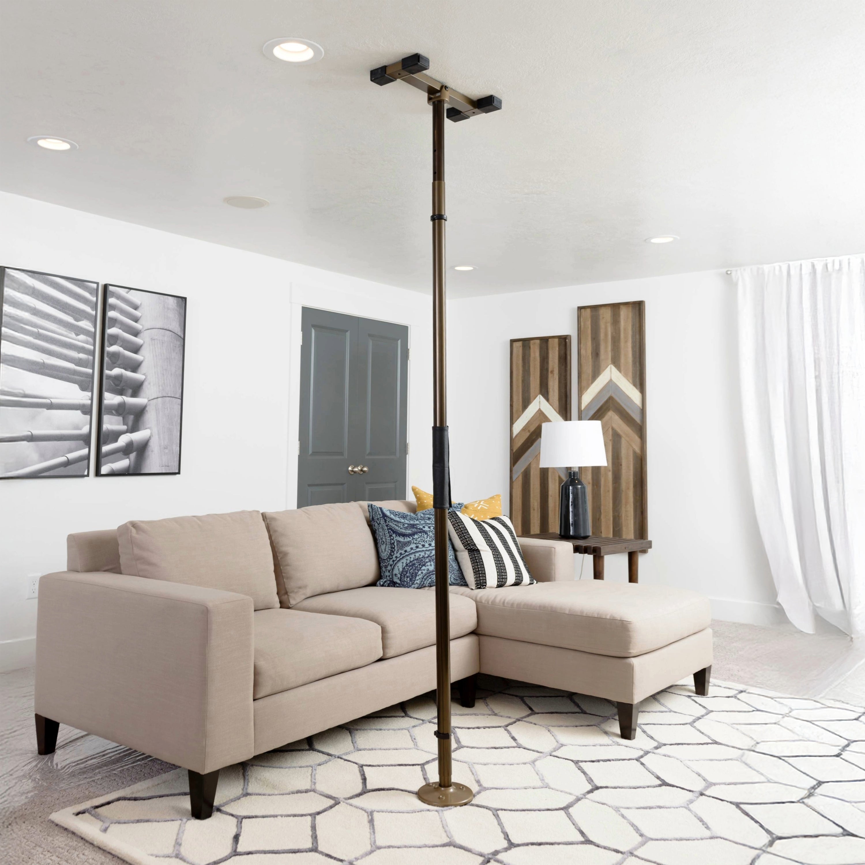 Wonder Pole Slim Premium - Adjustable, Space-Saving Tension Rod for Versatile Home Use, Ideal for Curtains, Shower Curtains, and Room Dividers. Easy Installation!
