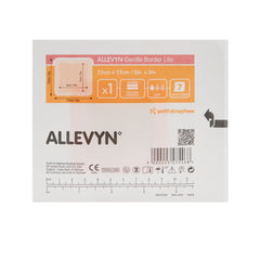 Thin Foam Dressing Allevyn Gentle Border Lite 3 X 3 Inch With Border Film Backing Silicone Gel Adhesive Square Sterile,Packaging Type- Box