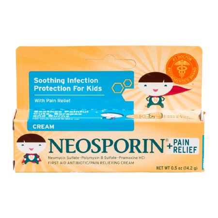 First Aid Antibiotic with Pain Relief Neomycin Sulfate / Polymyxin B Sulfate / Pramoxine HCl Neosporin + Pain Relief Cream 0.5 oz. Tube