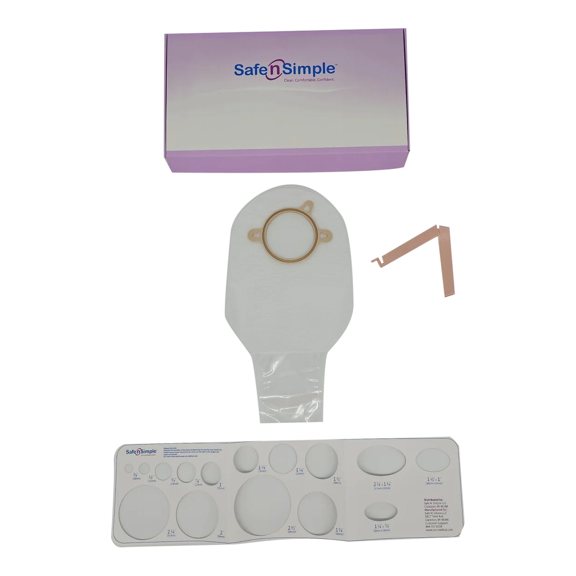 Ostomy Pouch Safe n Simple Two-Piece System 12 Inch Length Without Barrier Drainable