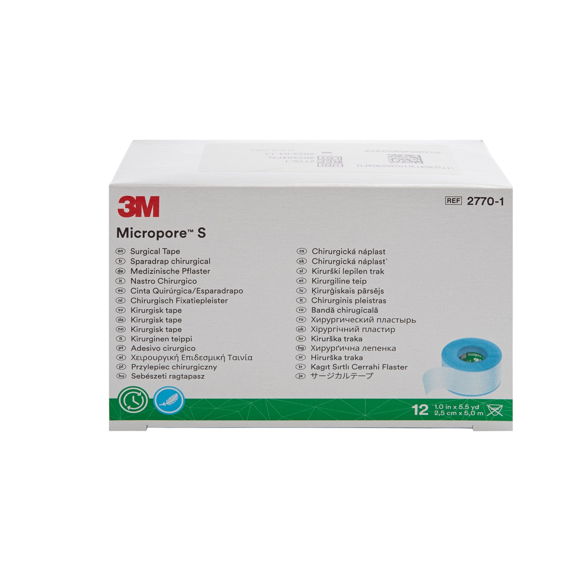 Medical Tape 3M Micropore S Blue 1 Inch X 5-1/2 Yard Silicone NonSterile