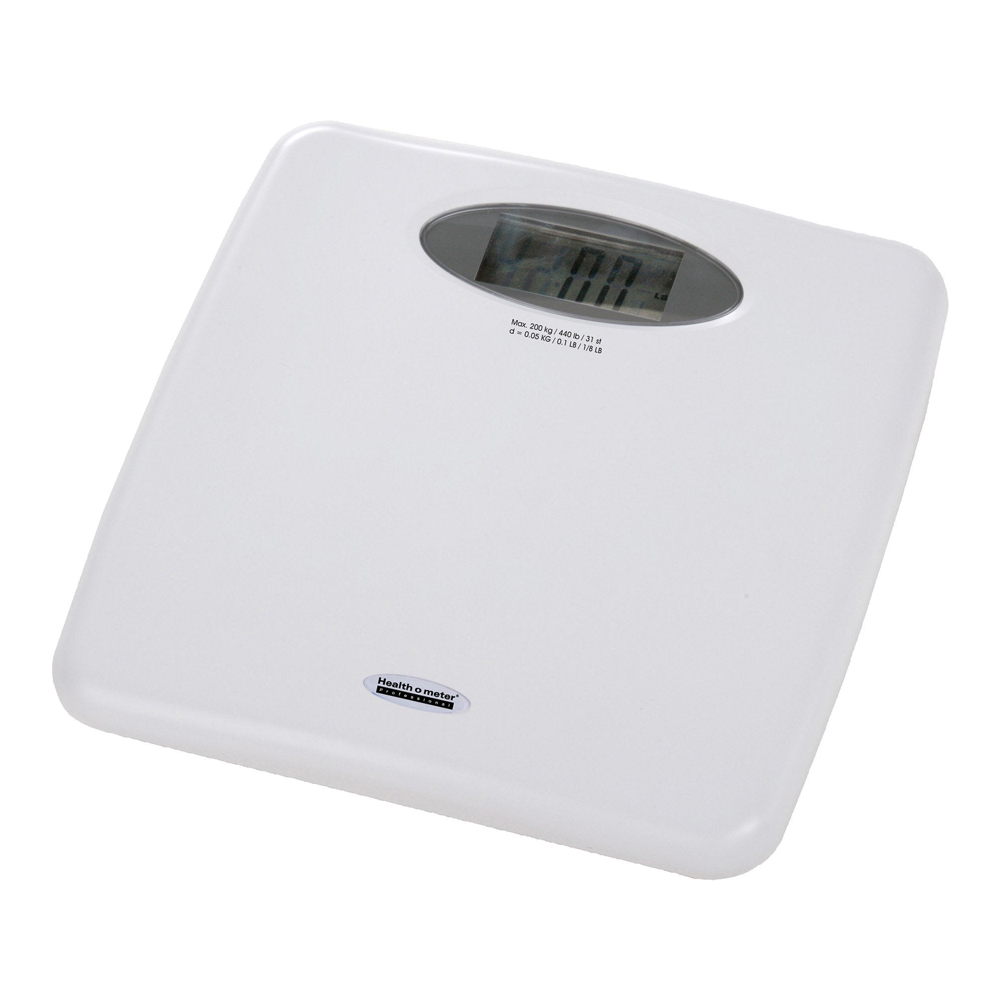 Floor Scale Health O Meter Digital Display 440 lbs. / 200 kg Capacity White Battery Operated