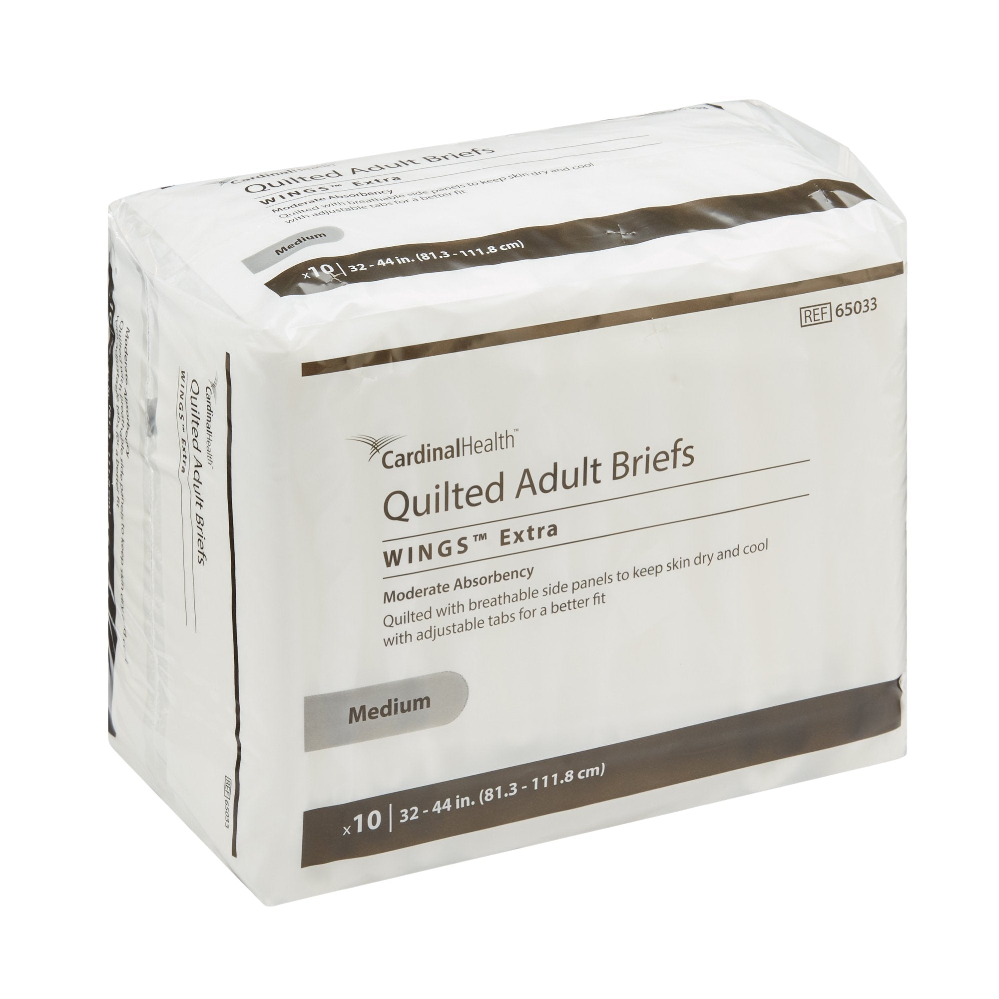 Unisex Adult Incontinence Brief Wings Extra Quilted Medium Disposable Moderate Absorbency, Packaging Type- Case