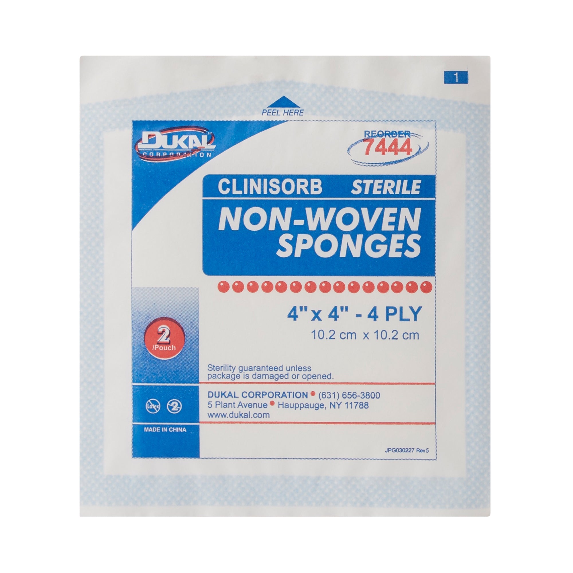 Nonwoven Sponge Clinisorb 4 X 4 Inch 4-Ply Sterile 2 per Pack, Packaging Type- Case