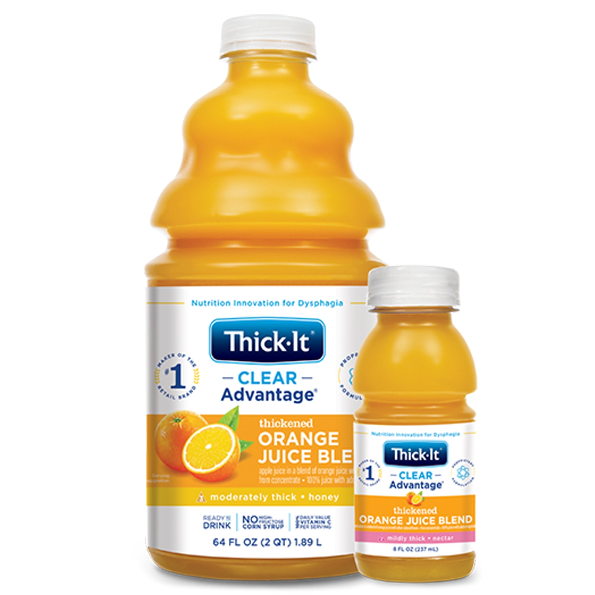 Thickened Beverage Thick-It Clear Advantage 64 oz. Bottle Orange Flavor Liquid IDDSI Level 2 Mildly Thick, Packaging Type- Case