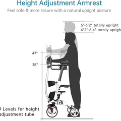 HFK-9210KDB-3 Dual-Brake Lightweight Upright Walker 10" Wheels