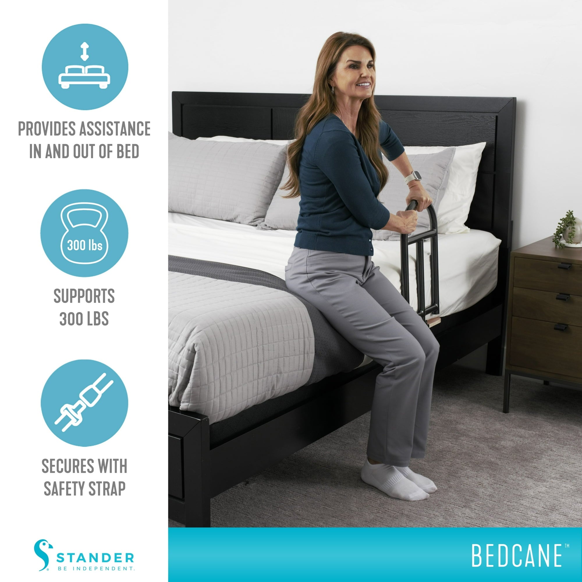 BED CANE With FOUR POCKET ORGANIZER By Stander
