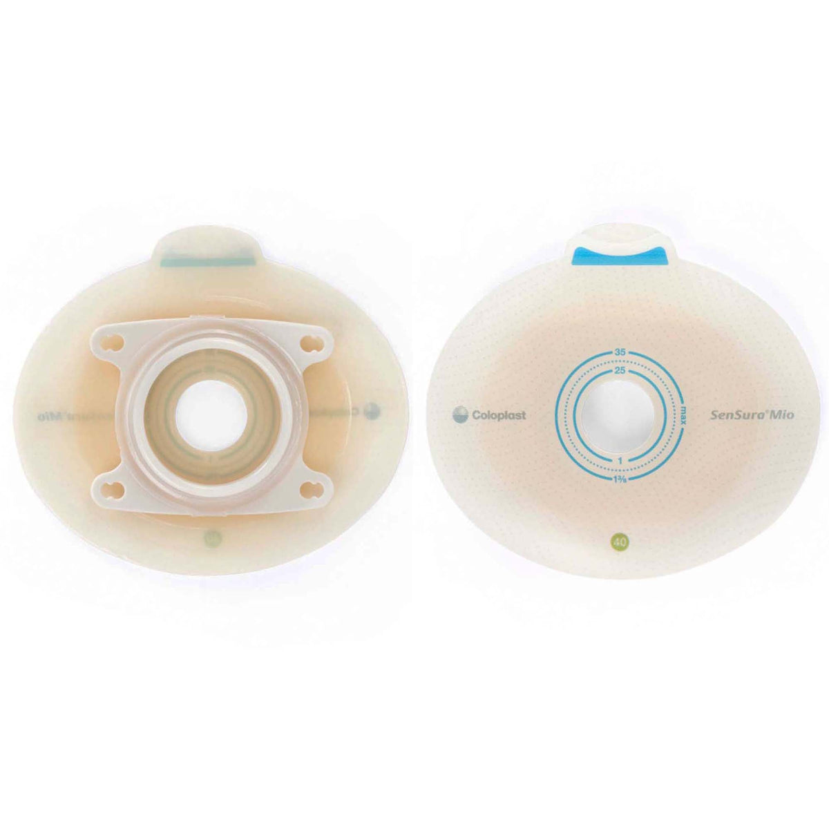 Ostomy Barrier SenSura Mio Click Precut, Extended Wear Elastic Adhesive 40 mm Flange Green Code System 1-1/8 Inch Opening | 5/BOX 40 mm Flange Green Code System 7/8 Inch · Box of 5
