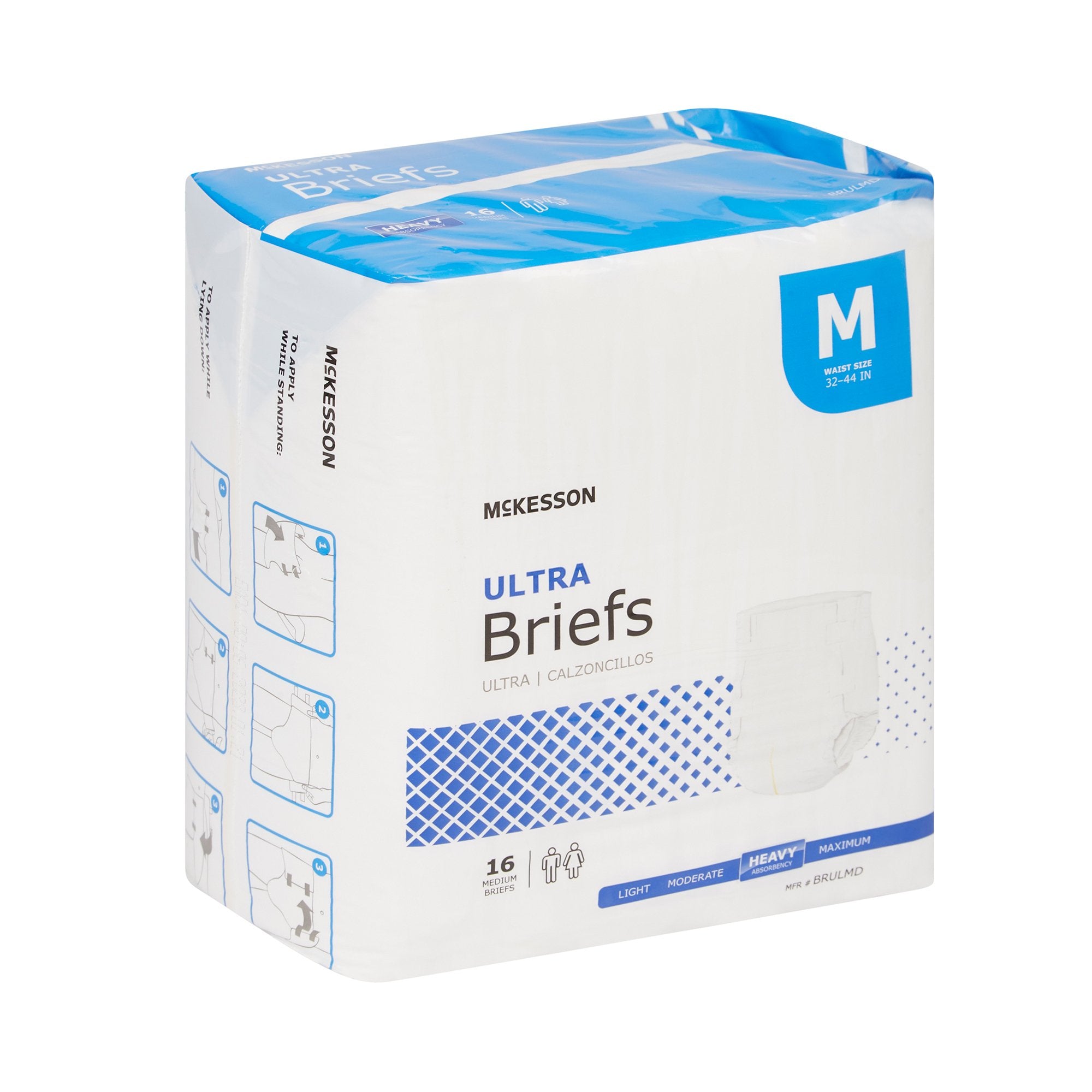 Unisex Adult Incontinence Brief McKesson Ultra Medium Disposable Heavy Absorbency, Packaging Type- Case
