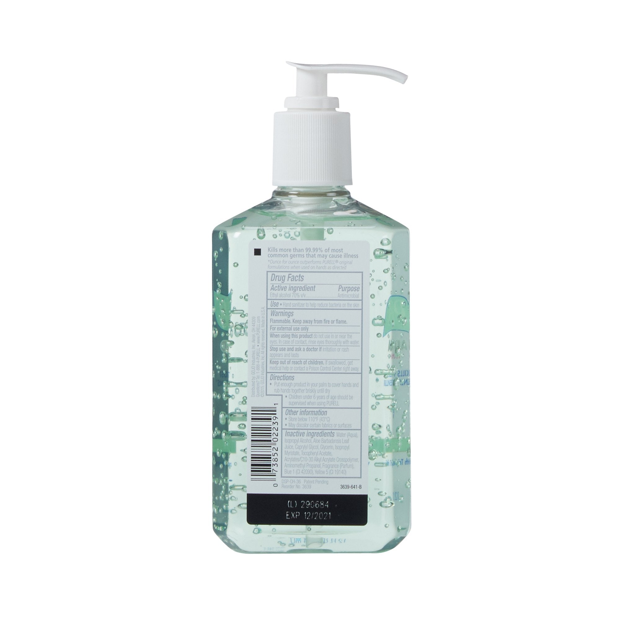 Hand Sanitizer with Aloe Purell Advanced 12 oz. Ethyl Alcohol Gel Pump Bottle, Packaging Type- Case