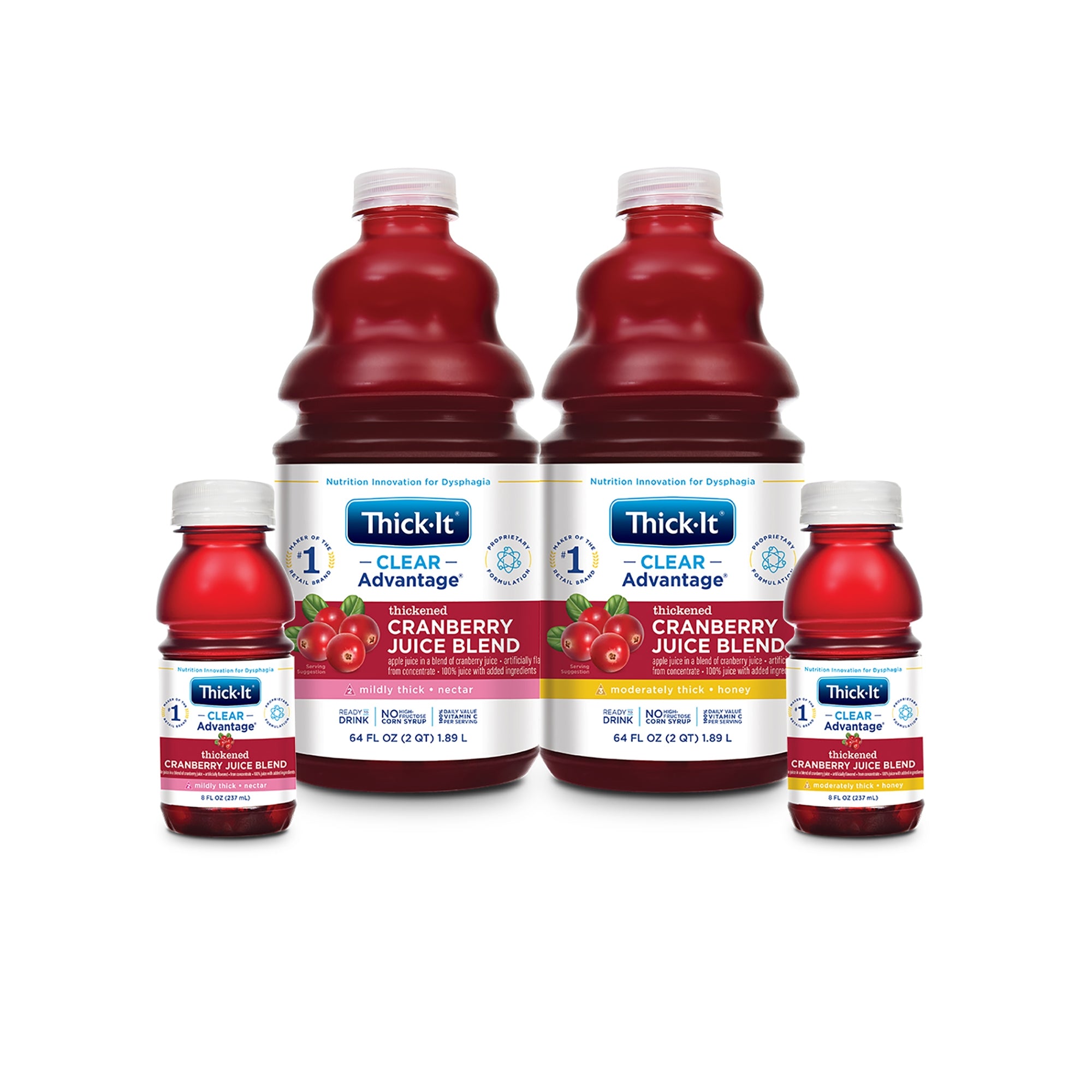 Thickened Beverage Thick-It Clear Advantage 8 oz. Bottle Cranberry Flavor Liquid IDDSI Level 3 Moderately Thick/Liquidized,Packaging Type- Each