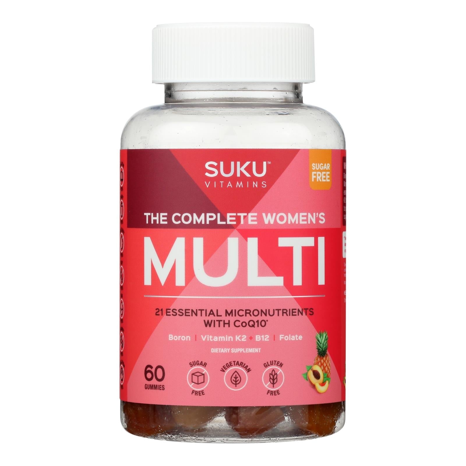 Suku Vitamins - Multivitamínico completo gomoso para mujeres - 1 unidad - 60 unidades
