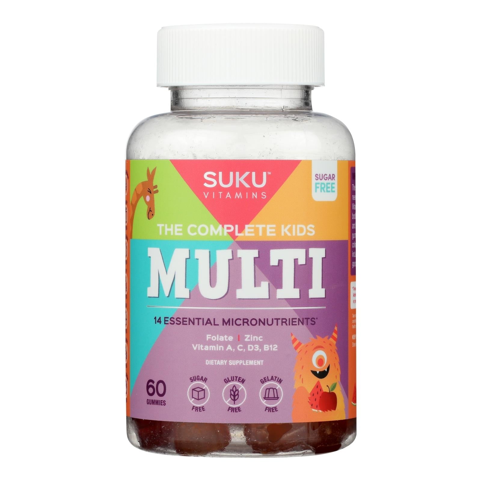Suku Vitamins - Multivitamínico completo en gomitas para niños - 1 unidad - 60 unidades