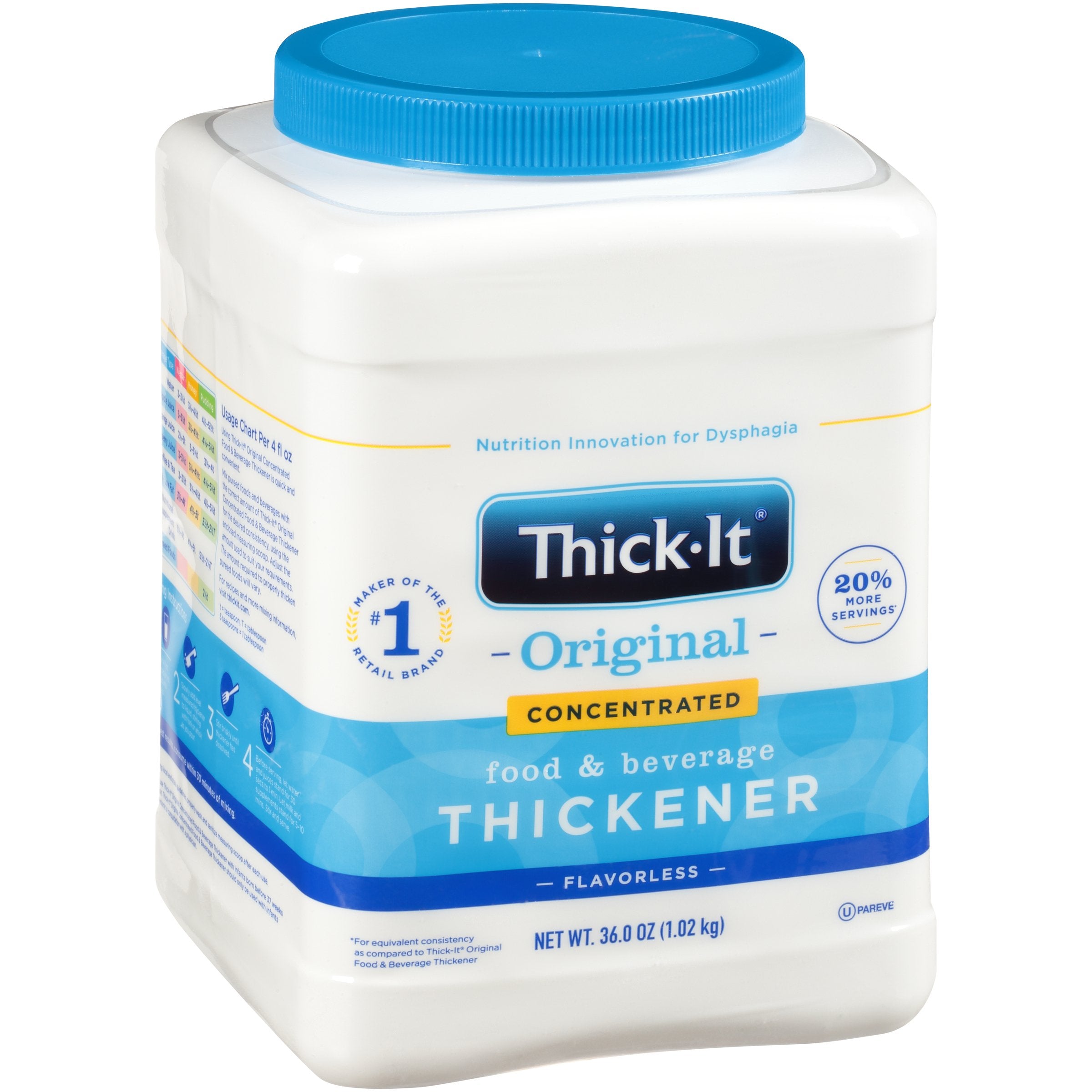 Food and Beverage Thickener Thick-It Original Concentrated 36 oz. Canister Unflavored Powder IDDSI Level 0 Thin,Packaging Type- Each