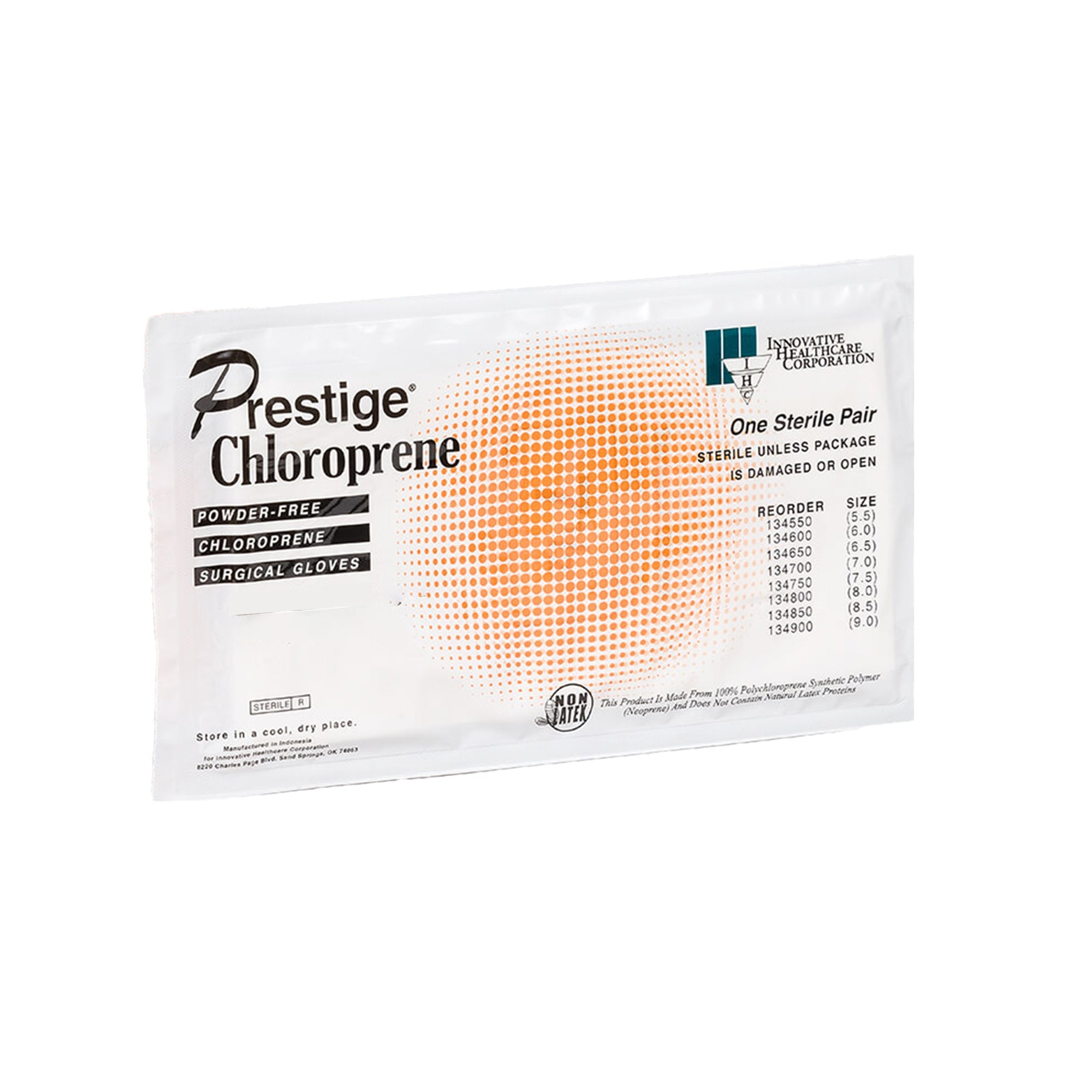 surgical glove dermassist prestige size 8 5 sterile polyisoprene standard cuff length fully textured ivory not chemo approved packaging type case