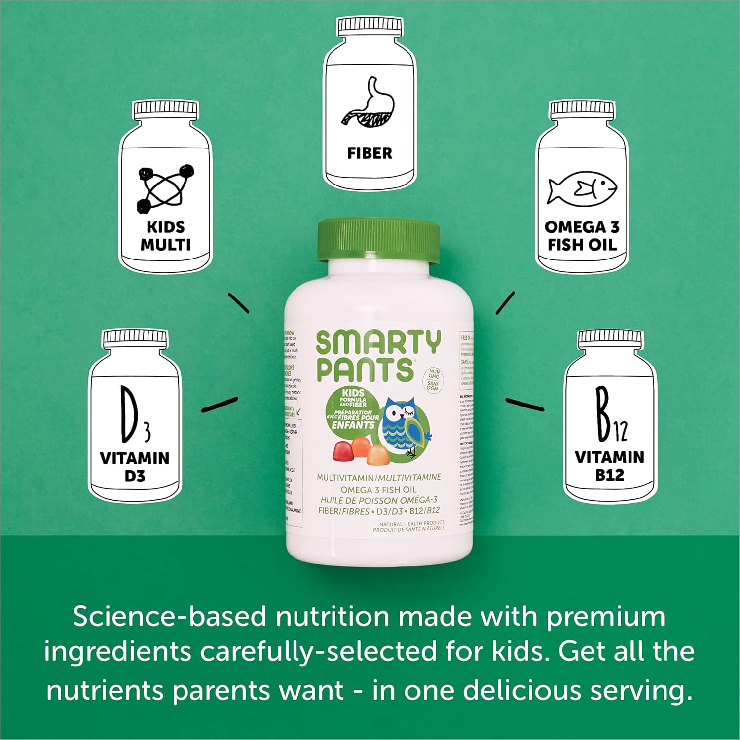 smartypants multivitamin kids complete and fiber gummy 120 count