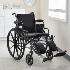 Lightweight adult wheelchair front angle view with padded seat