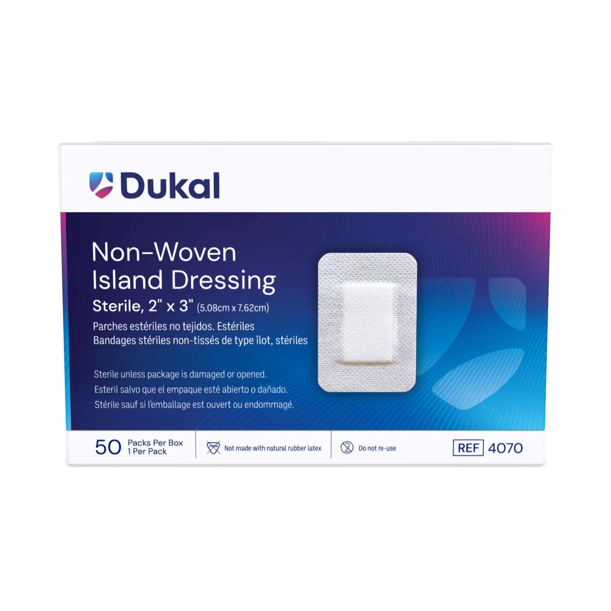Island Dressing Dukal 2 X 3 Inch Rectangle Sterile, Packaging Type- Box