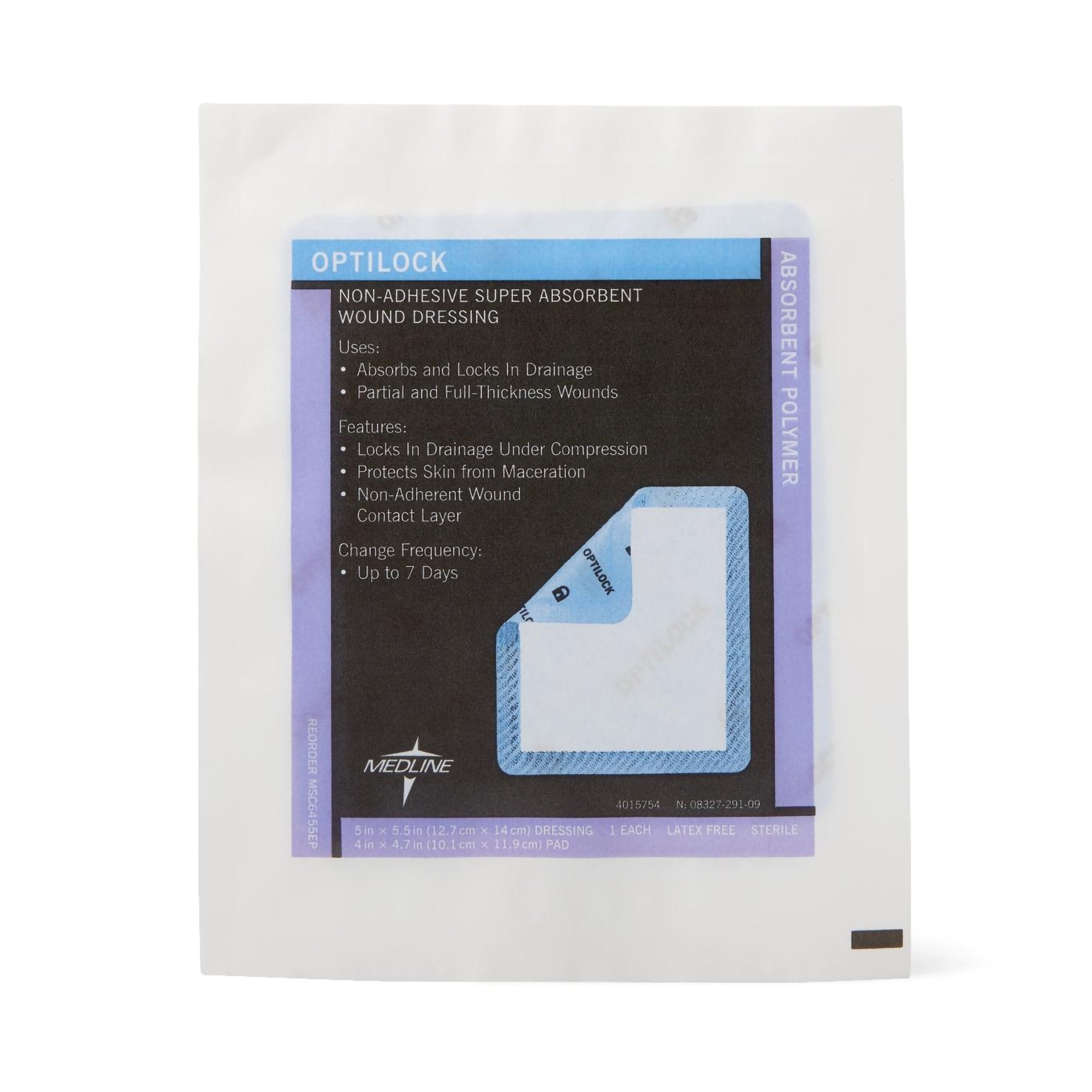 Super Absorbent Dressing OptiLock 5 X 5-1/2 Inch Rectangle,Packaging Type- Each