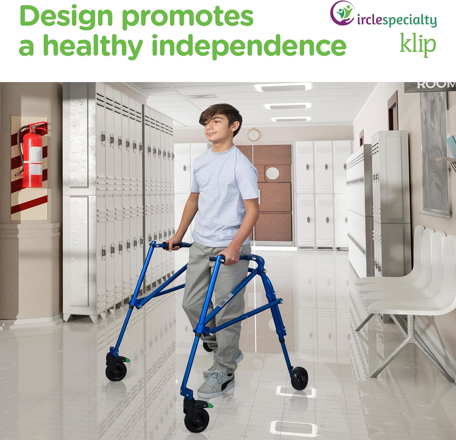 klip walker w seat medium blue 4 wheeled each