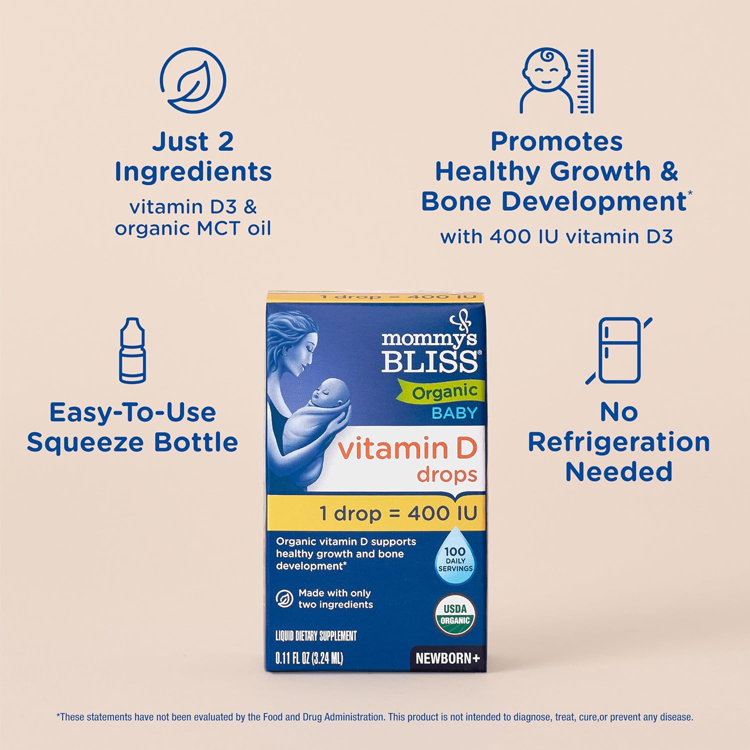 mommys bliss probiotic drops vitamin d 1 each 34 fz