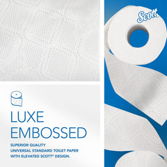 Toilet Tissue Scott Essential White 2-Ply Standard Size Cored Roll 550 Sheets 4 X 4-1/10 Inch, Packaging Type- Case