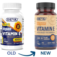 Deva Vegan Vitamins - Vitamin E With Mixed Tocopherols - 400 Iu - 90 Vegan Capsules