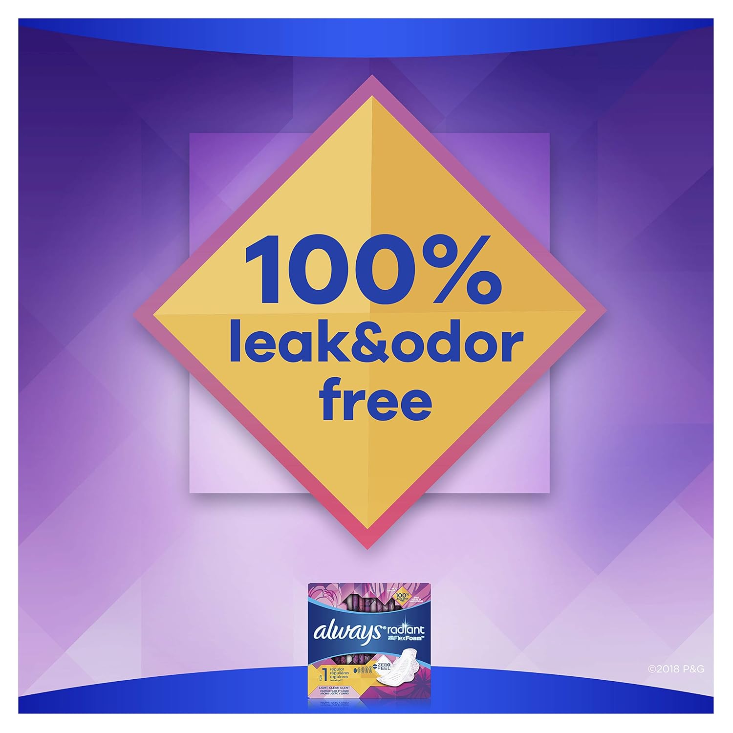 always radiant regular pads size 1 always radiant with flexfoam feminine pad mk1231750bx