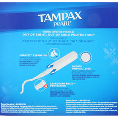 tampon tampax pearl light regular super absorbency plastic applicator individually wrapped packaging type box
