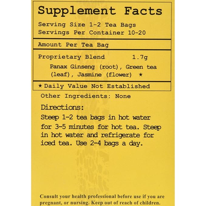 health king medicinal teas panax ginseng herb tea 20 tea bags