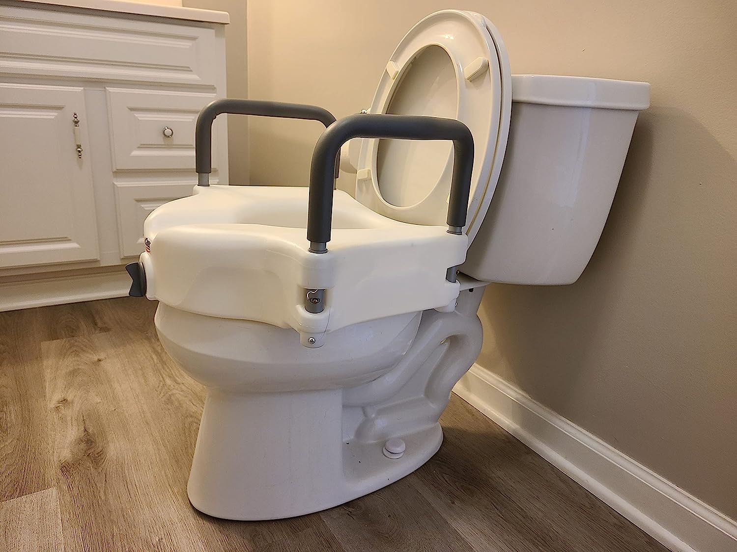 Carex Classics Raised Toilet Seat with Armrests