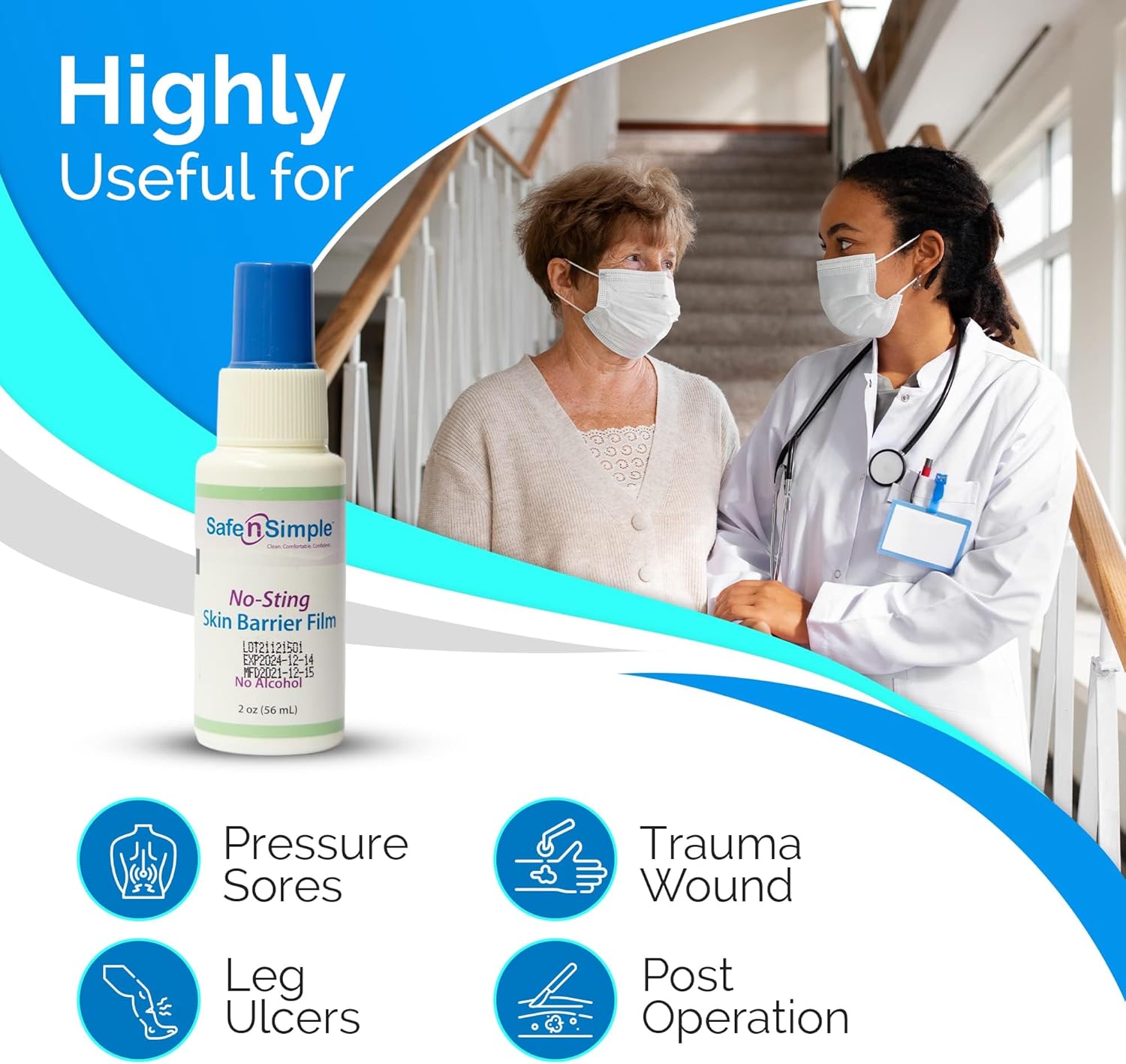 skin barrier wipe safe n simple 43 20 strength isopropyl alcohol butyl ester of pvm ma copolymer individual packet nonsterile packaging type box