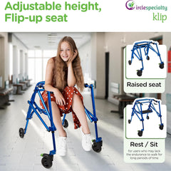 klip walker w seat medium blue 4 wheeled each