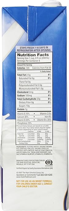 Rice Dream Original Rice Drink - Enriched Organic - Case Of 8 - 64 Fl Oz.