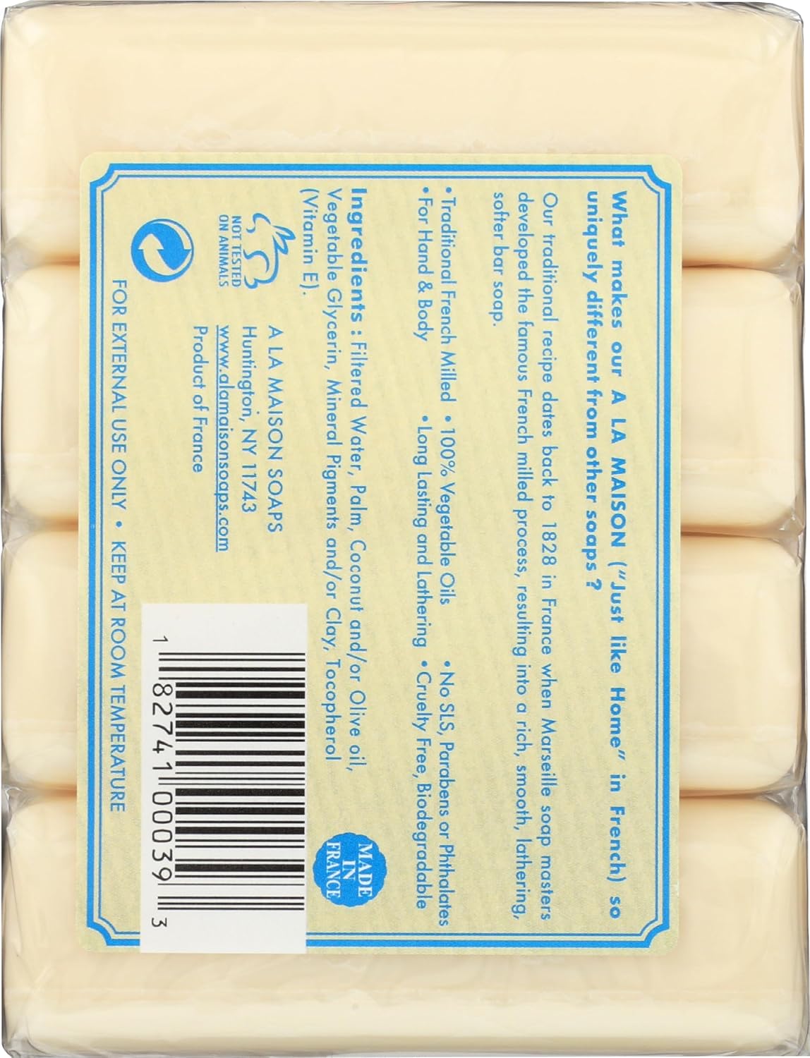 A La Maison - Bar Soap - Unscented Value Pack - 3.5 Oz Each / Pack Of 4