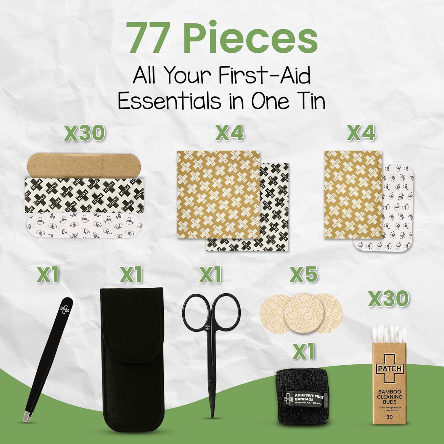 First Aid Kit PATCH Eco Tin Container, Packaging Type- Case