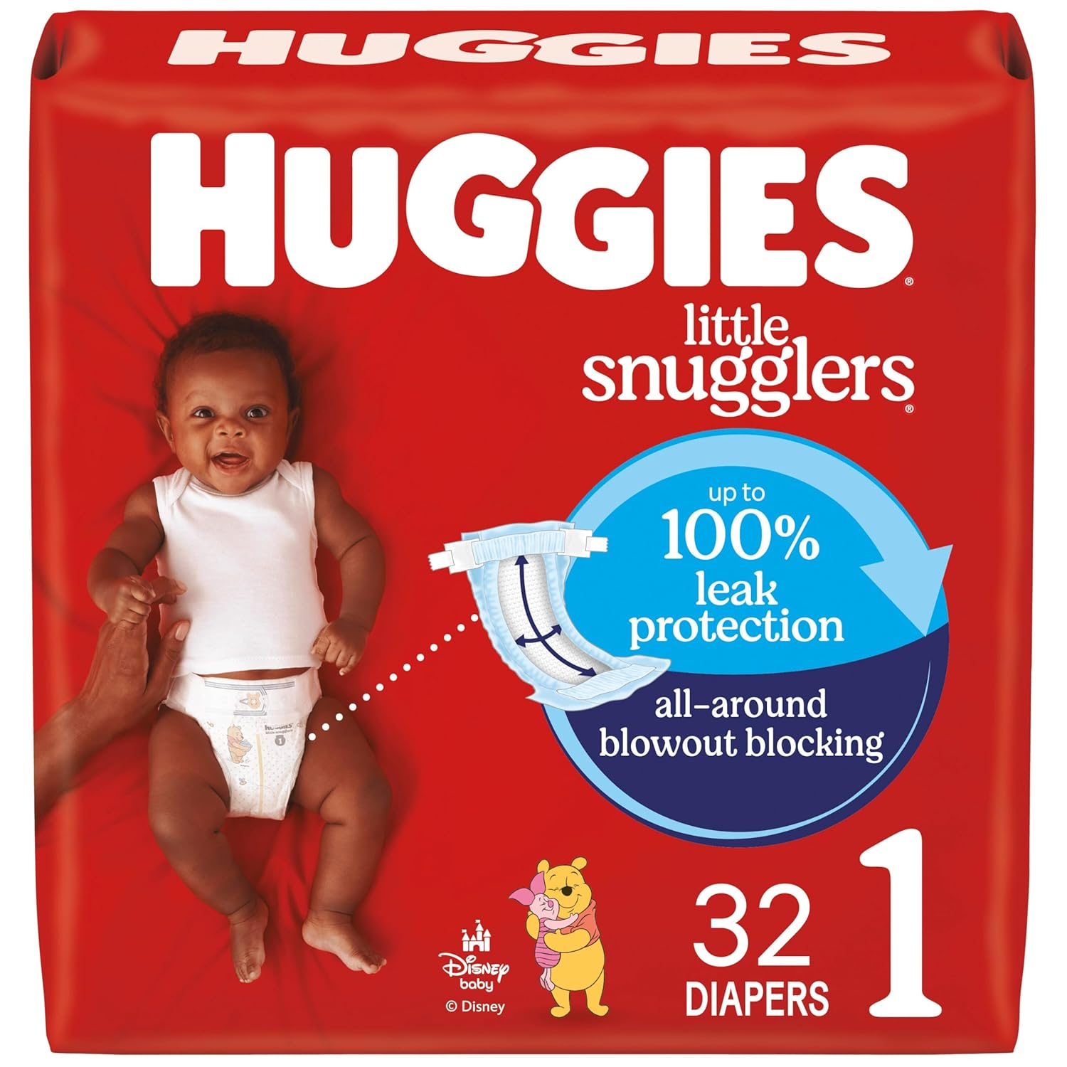 Pañal unisex para bebé Huggies Little Snugglers tamaño 1 desechable, alta absorción, tipo de embalaje: caja