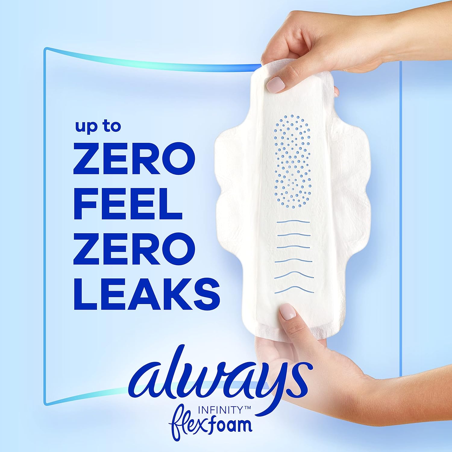 feminine pad always infinity with flex foam maxi with wings super absorbency packaging type case