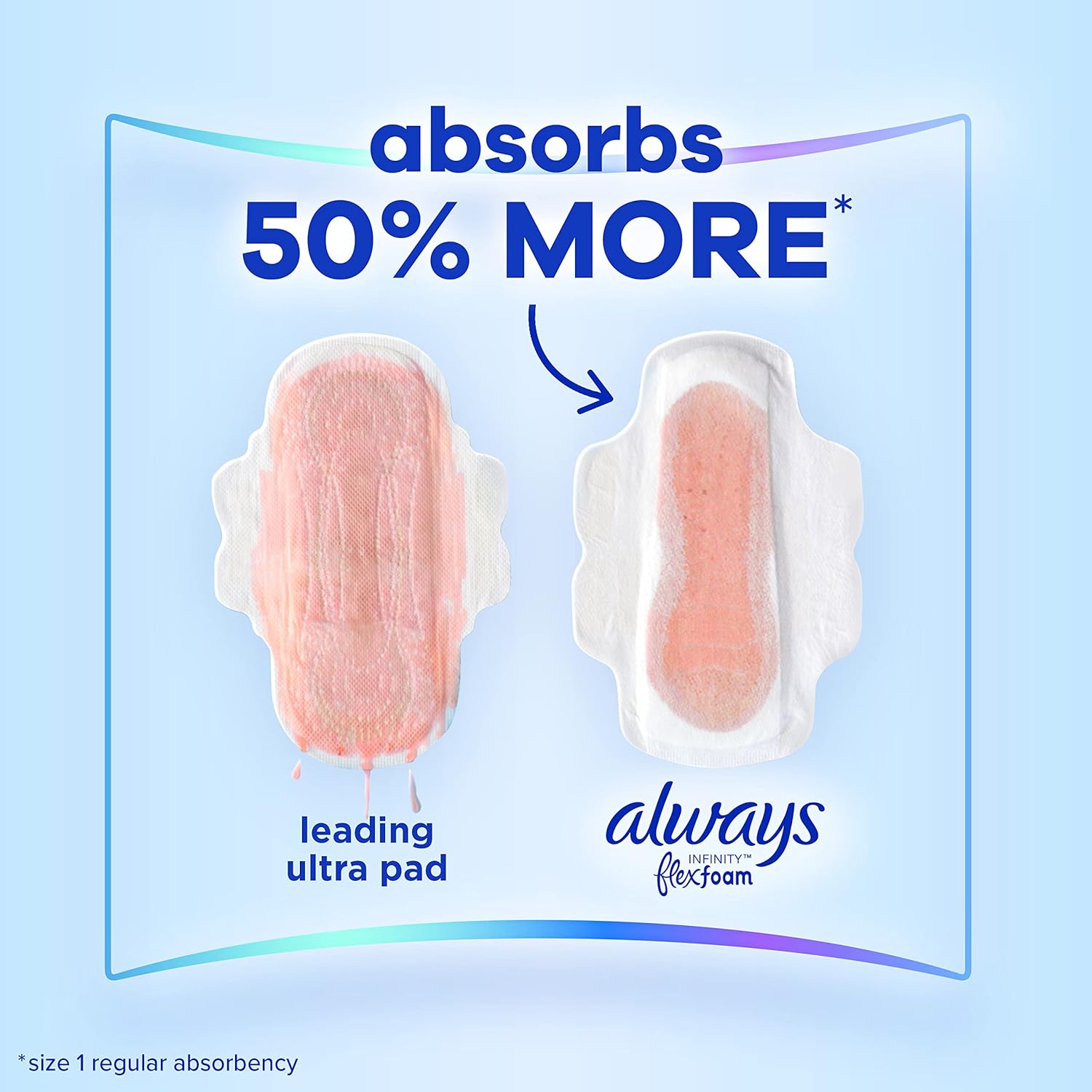 feminine pad always infinity with flex foam maxi with wings super absorbency packaging type case